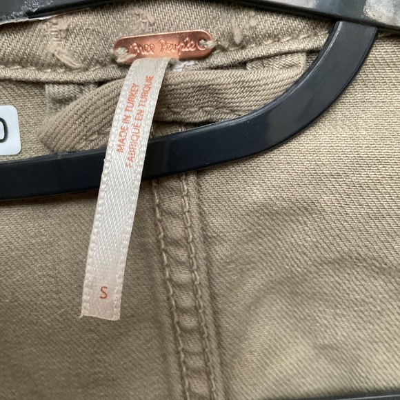 #0390 Green Jean Jacket Size S Brand Free People - Picture 3 of 3